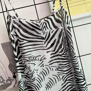 LIONESS charmed zebra midi dress